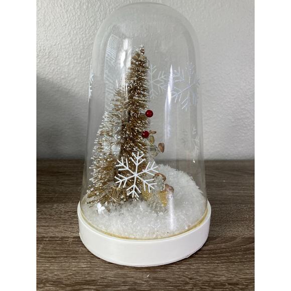 Home LED‎ Glass Dome Christmas Tree Centerpiece Decoration 10" Electronic - Picture 8 of 12